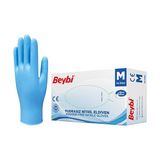 Beybi Pudrasız Mavi Nitril Eldiven - 100'LÜK Kutu S Beden - Beyaz
