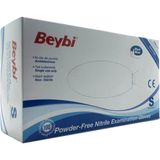 Beybi Pudrasız Mavi Nitril Eldiven - Küçük (S) - 100'LÜ - Beyaz