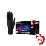 Beybi Pudrasız Nitril N-Joy Eldiven L Beden Siyah 100'lü 15 Paket