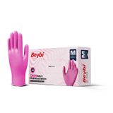 Beybi Pudrasız Pembe Nitril Eldiven - 100'lük Kutu S - Koli
