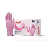 Beybi Pudrasız Pembe Nitril Muayene Eldiveni - Pembe - XS - Koli (20 Kutu)