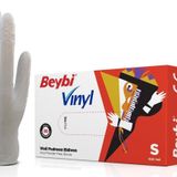 Beybi Pudrasız Vinil Muayene Eldiven Beyaz Small 100'lü