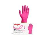 Beybi S Boy Küçük Pembe Nitril Pudrasız Eldiven 100Lü