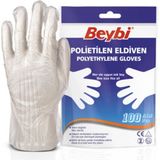 Beybi Şeffaf Polietilen Eldiven 10 Paket Tek Kullanımlık Renkli Desen Standart Beden