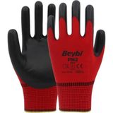Beybi Standart Işçi Eldiveni, Pn2, Kırmızı, Nitril, Ce En 388/420, 2121X, No:10 - Renkli