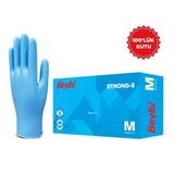 Beybi Strong-5 Pudrasız Mavi Kalın Nıtrl Eldiven - 100'lük Kutu - Large