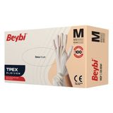 Beybi | Tpex Tek Kullanımlık Eldiven | 100’LÜ | Gıda Uyumlu – Lateks Içermez – Tpe Malzeme | Kaymaz, Kokusuz, Esnek| 2 Paket | Krem | L Beden
