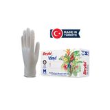 Beybi Vinil Pudrasız Muayene Eldiveni Mdr 100'lük Kutu - Large Beden
