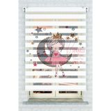 BeybiHome Çocuk Odası - Ayda Oturan Kız Baskılı Stor Zebra Perde