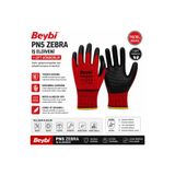 Beybin Beybi Pn5 Zebra İş Eldiveni İşçi Eldiven Bağ Bahçe Eldiveni Tüm Sektörlerde Bedenb : XL-10 ( 1 Çift Gönderilir)