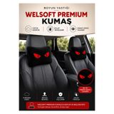 BeybiNest 2 li Oto Boyun Yastığı Welsoft Peluş Kumaş Nakışlı Tasarım Araç Başlık Yastığı Boyun Destek Yastığı