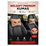 BeybiNest bEJ 2 li Oto Boyun Yastığı Welsoft Peluş Kumaş Nakışlı Tasarım Araç Başlık Yastığı Boyun Destek Yastığı