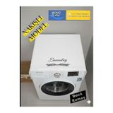 BeybiNest Çamaşır Makinesi Örtüsü Beyaz Nakışlı Model