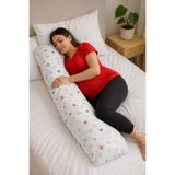 BeybiNest Hamile Yastığı ve Destek Yastığı Organik Pamuklu Renkli yildizlar desen 120x40 cm