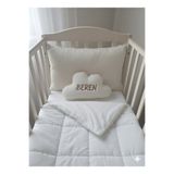 BeybiNest Welsoft Bulut Yastık Kişiselleştirilebilir Nakış desenli Bebek Hediyelik Model Beyaz
