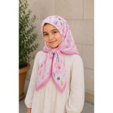 Beybium Kız Çocuk Pembe Meyve Temalı Pamuklu Çocuk Eşarp 80*80cm