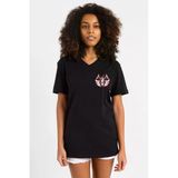 Beyblade Pegasus Minimalist Siyah Kadın V Yaka Tshirt