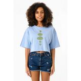 Beyblade Pieces Green Bebe Mavi Kadın Crop Tshirt
