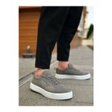 Beybun Boutique Ba0104 Bağcıklı Gri Süet Beyaz Taban Spor Klasik Erkek Ayakkabı