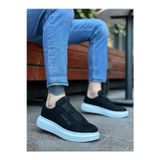 Beybun Boutique Ba0307 Boa Kalın Süet Çift Bant Siyah Beyaz Taban Erkek Ayakkabı
