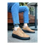 Beybun Boutique Ba0307 Boa Kalın Süet Yüksek Taban Çift Bant Taba Siyah Erkek Ayakkabı