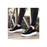 Beybun Boutique Ba0310 Boa Kalın Yüksek Taban Fermuarlı Siyah Beyaz Erkek Ayakkabı