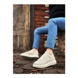 Beybun Boutique Ba0547 Boa Kalın Yüksek Krem Taban Krem Süet Bağcıklı Spor Erkek Ayakkabı