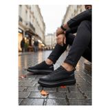 Beybun Boutique Ba0548 Boa Kalın Yüksek Siyah Taban Siyah Bağcıklı Spor Erkek Ayakkabı