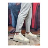 Beybun Boutique Ba0803 Boa Yüksek Taban Triko Krem Erkek Ayakkabı