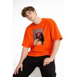 Beybun Boutique Blurry - Oversize Erkek Tişört Turuncu