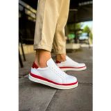 Beybun Boutique Mn979 - Santoni Gbt Spor Erkek Ayakkabı Beyaz/Kırmızı