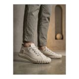beybunn BA0248 BOA Krem Esnek Bağcıklı Ultra Hafif Nefes Alan Sneaker Ayakkabı BA0248-KREM