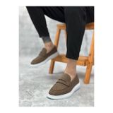 beybunn BA0355 Bağcıksız Keten Kahverengi Klasik Corcik Erkek Ayakkabı BA0355-KHV