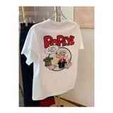 beybunn Erkek Oversize Tişört Popeye Baskılı - Beyaz