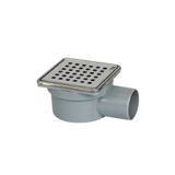 Beyco Krom Yer Süzgeci Klapeli 10 x 10 cm Ø 50 Paslanmaz Çerçeve Yandan Çıkış Yer Sifonu ( Beyco )