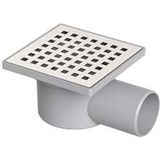 Beyco Krom Yer Süzgeci Klapeli 10 x 10 cm Ø 50 Plastik Çerçeve Yandan Çıkış Yer Sifonu ( Beyco )