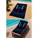 Beydeflex Plaj Havlusu Burç Koleksiyonu Premium Özel Tasarım Hızlı Kuruyan Mikrofiber Havlu 75X150 cm - Lacivert - 75 x 150 cm