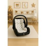 Beyge Baby %100 Pamuk Mickey'li Poplin Kumaştan Puset Minderi - Gümüş