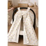 Beyge Baby %100 Pamuktan Poplin Kumaş Kalp'li Puset Örtüsü (Tekli) - Altın