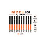 Beyhekim Hırdavat PZ2 S2 9 cm Uzun Vidalama Ucu 10'lu Set Manyetik Pozidriv Şarjlı Matkap Tornavida Bits Uç Takımı