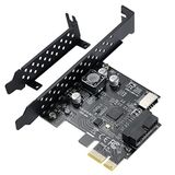 BEYIMEI PCIE USB3.2 GEN1 Tip E Genişletme Kartı, PCI Express 1X - 20Pin Ön Panel Tip C Konnektör (A anahtar) ve 19Pin Soket, Windows XP/11/10/8/7 LINUX için D720201 Çip ile 5Gbps PCIE USB Adaptörü