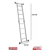 Beykon 4+4 Basamak Alüminyum Katlanır Tek Kırma Çok Amaçlı Merdiven