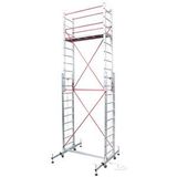 Beykon 6 Metre Alüminyum Tekerlekli Mobil Platform İskele Gümüş