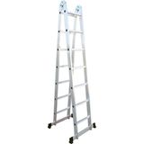Beykon 7+7 Basamak 1,2 mm Alüminyum Tek Kırma Çok Amaçlı Katlanır Merdiven - Gümüş Gri