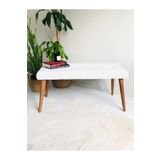Beylerbeyi Ahşap Ayaklı Handmade Geniş Oturum Alanlı Beyaz Welsoft Kumaş Pofidik Puf Bench ,Ayak Ucu Uzatmalık