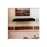Beylerbeyi Ahşap Ayaklı Handmade Geniş Oturum Krem Welsoft Kumaş Pofidik Puf Bench ,Ayak Ucu Uzatmalık,Berjer