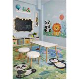 Beylerbeyi Çocuk Masası ve Iki Tane Çocuk Pufu - 45X90