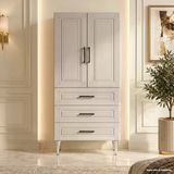 Beylerbeyi Çok Amaçlı Dolap 60 Cm 2 Kapak 3 Çekmece Soft İpek Gri - Çok Amaçlı Kiler Dolabı