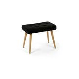Beylerbeyi Gürgen Retro Ahşap Ayaklı Handmade Pofidik Puf Bench Koltuk - Siyah