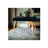 Beylerbeyi Gürgen Retro Ahşap Ayaklı Handmade Siyah Pofidik Puf Bench Koltuk Sandalye